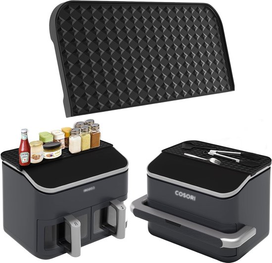 Accessoires voor het opbergen van airfryer, inclusief siliconenmat en handige rekken van Merkloos
