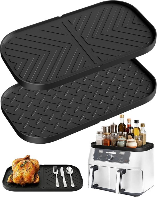 Accessoires voor Ninja Airfryer AF500EU AF400EU AF451EU, hittebestendige onderlegger, siliconen legmat voor Ninja Foodi Max Dual Zone heteluchtfriteuse, 9,5 l - 10,4