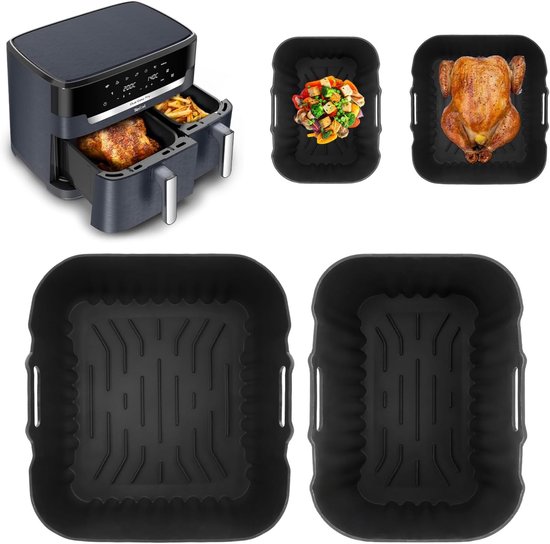 Accessoires voor Tefal Dual Easy Fry XXL EY942BE0 dubbele kamer 11L 6,5/4,5L, Air Fryer Accessoires braadpan siliconen inzetstuk, bakvorm voor Moulinex Easy Fry EZ942BF