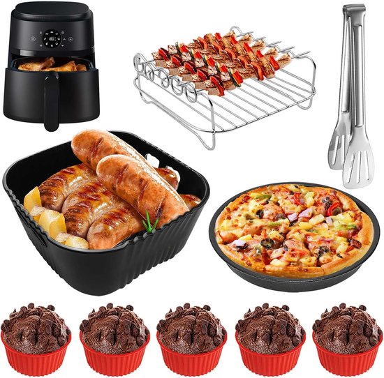 Accessoireset voor Philips 2000 Series 4,2L (NA229/00), Russell Hobbs L 4L, Ninja 4,7L AF110EU, herbruikbare Airfryer siliconen vorm heteluchtfriteuse accessoires