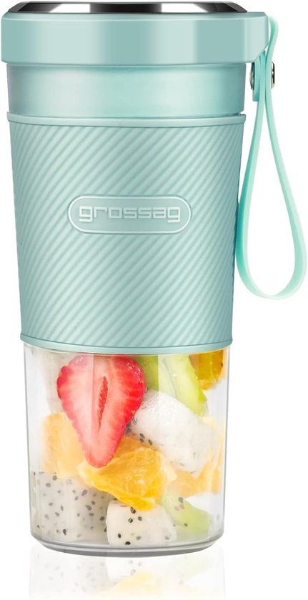 Accu Smoothie Mixer - To Go Blender - Verse Smoothies Maken - USB Oplaadbaar - 03 Liter - Turquoise van Merkloos