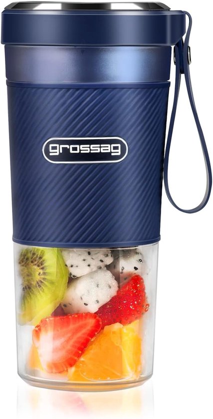 Accu Smoothie Mixer To-Go Donkerblauw - 0,3 Liter - Compact en Draagbaar