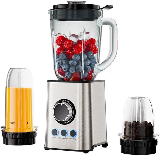 ACEP 3 in 1 Smoothiemaker - Blender - 1300W - smoothie maker - ICE Crusher - 1.5L - RVS - Staafmixer - Krachtige Blenders van Merkloos
