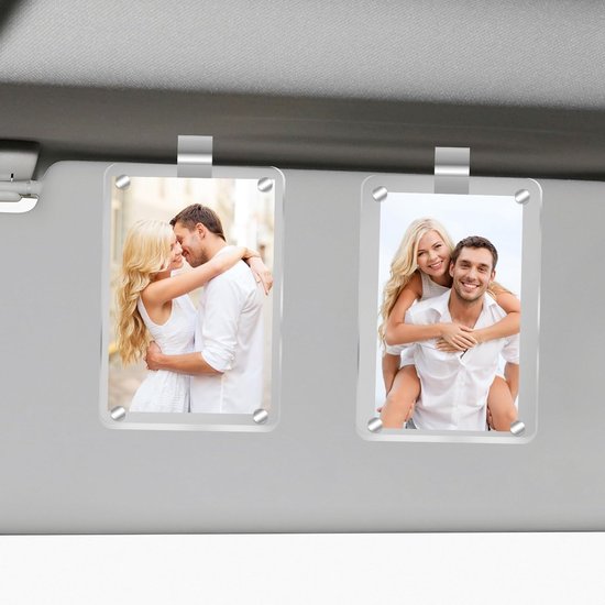 Acryl Magnetische Foto Houder voor Auto - Persoonlijke Visor Clip voor Familie Foto's en Accessoires