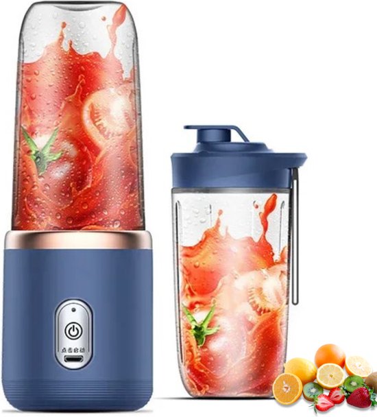 Actania Portable Blender - Shakebeker Met Mixer - USB Blender - Elektrische Shakebeker - Blender To Go - Draagbare Blender - Blauw van Actania
