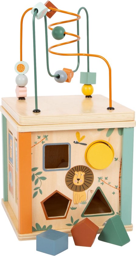 Activiteiten kubus ''Safari'' - kralenspiraal - Houten speelgoed vanaf 1 jaar van Viga
