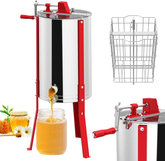 ACXIN Handmatige Honingcentrifuge 2 Ramen Ø 39cm RVS Tangentiële Extractie Deksel van Merkloos