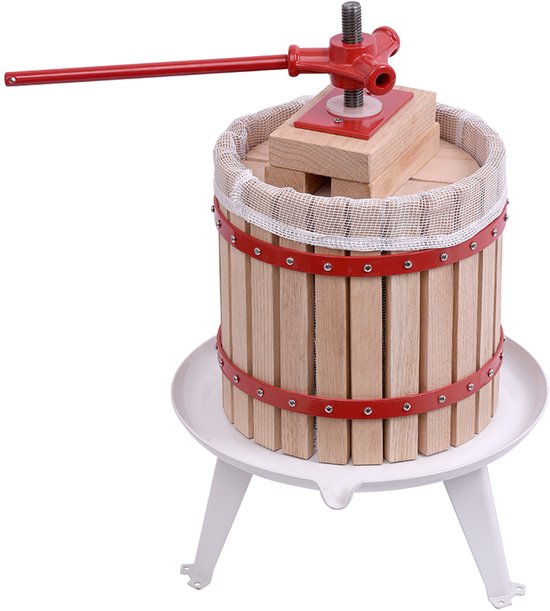 ACXIN Manuele Fruitpers met Gietijzeren Hendel - Mechanische Saftpers met Persdoek, Geschikt voor Appels, Bessen en Wijnbereiding, Capaciteit 12L van ACXIN