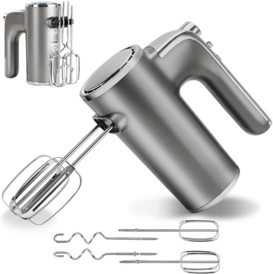 Adela Elektrische Handmixer - Zeer Krachtig 400W - 5 Snelheden + Turbo - Uitwerpknop - Inclusief 1 Opberghouder - 2 Handmixers en 2 Kneedhaken van Merkloos