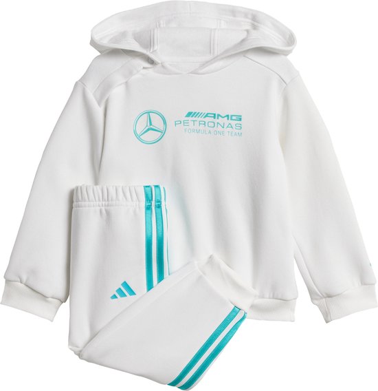 adidas Performance MERCEDES - AMG PETRONAS FORMULA ONE TEAM DNA BABY JOGGINGPAK MET LANGE MOUWEN - Kinderen - Wit- 86 van Adidas