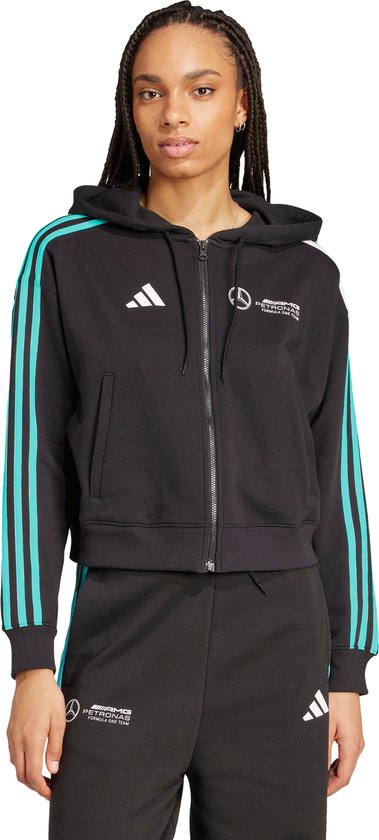 adidas Performance MERCEDES - AMG PETRONAS FORMULA ONE TEAM DNA RITSHOODIE - Dames - Zwart van Merkloos