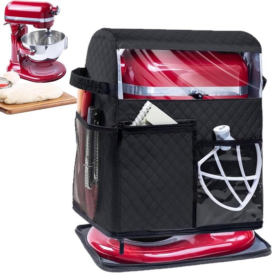 Afdekking voor blender - Beschermhoes mixer - Keuken organiseren - Met opbergvakken - 42 x 38 x 26 cm - Grijs