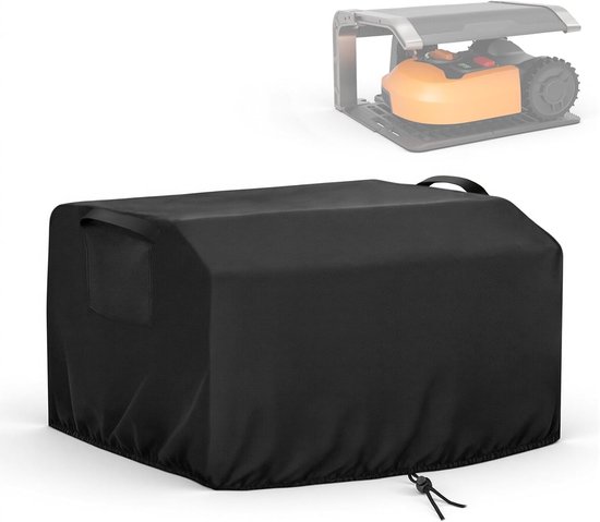 Afdekking voor robotmaaier, draadloze automatische gazonrobot, waterdichte beschermhoes, beschermhoes voor WORX WA0810 robotmaaier, met gespriem en hantering, 75 x 59 x 39 cm