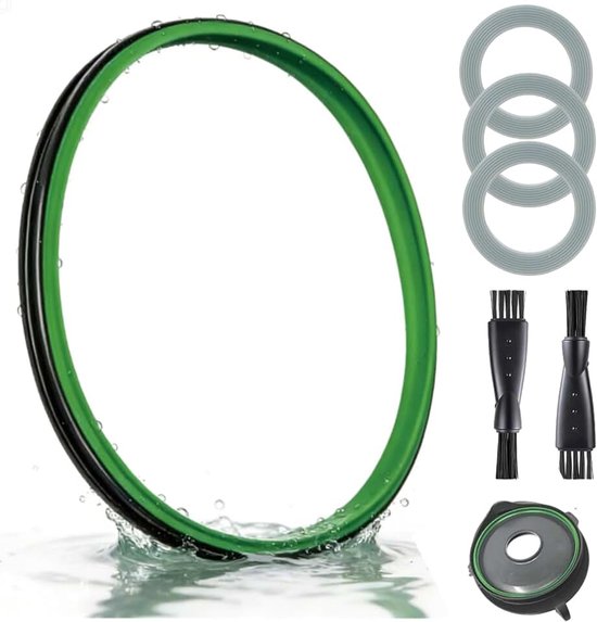 Afdichtring voor Thermomix TM31, dekselafdichtingsring voor Thermomix TM31 multifunctionele mixers, goede afdichting, inclusief mesafdichting, pakking en reinigingsborstel (groen)