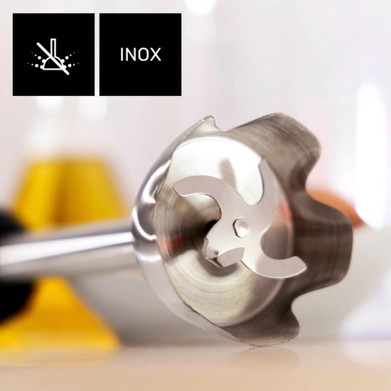 AHB1000X - staafmixer 1000W 20 snelheden turbo-functie roestvrij staal ergonomisch soft-touch-design spatbescherming accessoires
