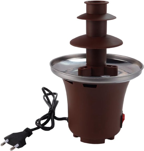 AHD® Chocoladefontein - Chocolade fontein - Chocolade druppels - Bruin - ‎26cm x 16cm x 15cm