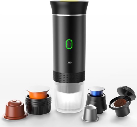 AHD® Draagbare Koffiemachine - Blender To Go - Draagbare Blender - Zwart - 9cm × 9cm × 27cm