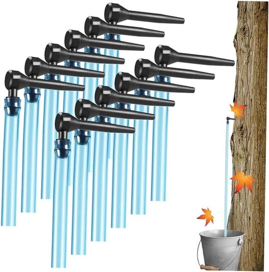 Ahornsiroop Kranen - Sap Tappen - Natuurlijke Sapwinning - Voedselveilig Plastic - 12 Sets - Transparant