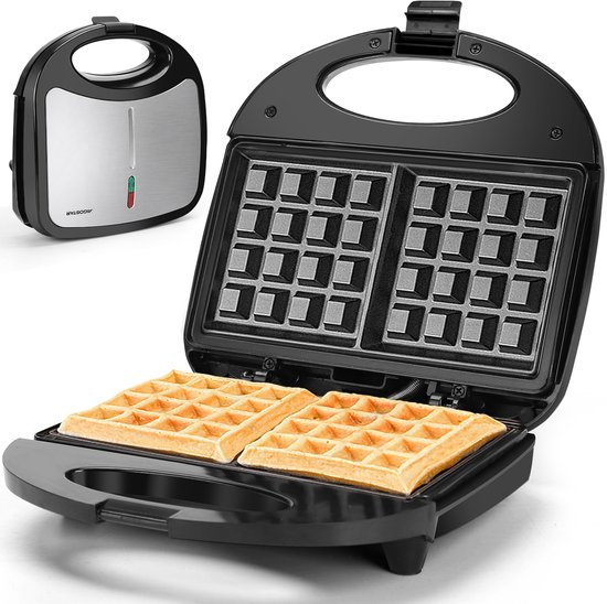Aigostar Sweet 30J4O - Wafelijzer - Wafelmaker voor 2 Wafels - Anti-Aanbaklaag - met Indicatielampje - 750W - RVS van Aigostar