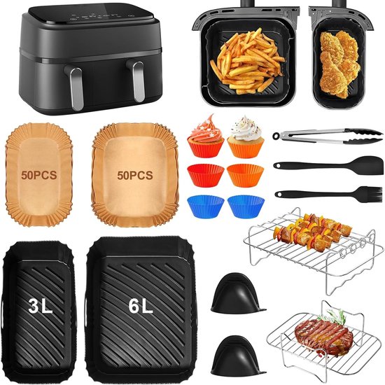 Airfryer accessoires set voor 6L en 3L modellen - 12-delige kookset voor gezonder frituren