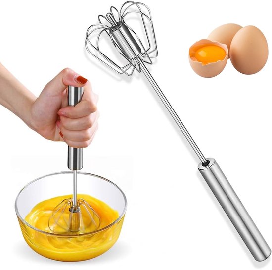 aladdien - Sneeuwborstel - Handmixer - Multifunctionele eiergarde - Zilver - Roestvrij staal - Voor koken en mixen - 27x7 cm