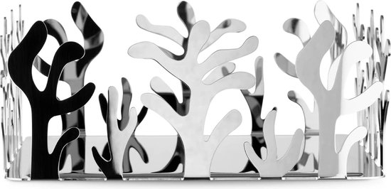 Alessi Mediterraneo ESI18 Design Servethouder, roestvrij staal, gepolijst, 18,5 x 21,3 x 13,5 cm