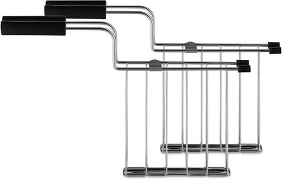 Alessi Nendo Toru croque klem voor broodrooster set van 2 inox / zwart van Merkloos