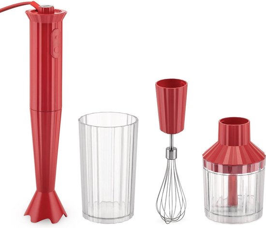 Alessi Staafmixer Set Plissé - Rood - Michele de Lucchi - MDL10SR van Merkloos