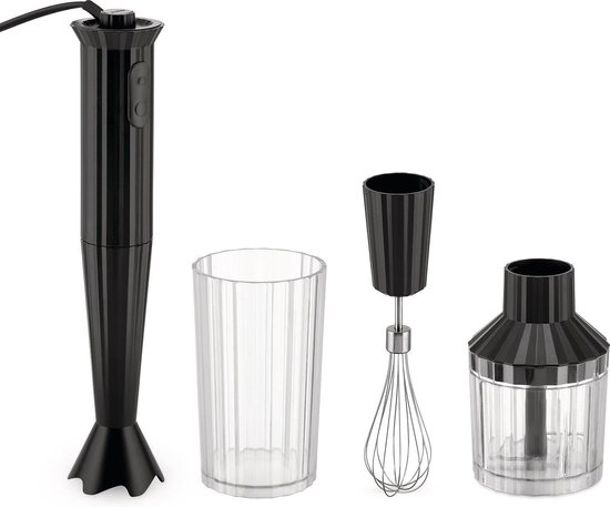 Alessi Staafmixer Set Plissé - Zwart - Michele de Lucchi - MDL10S B van Alessi