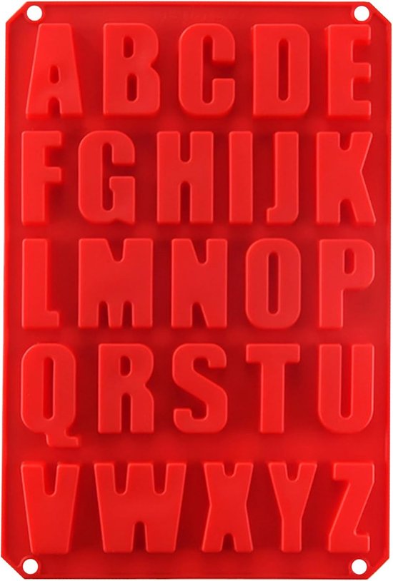 alfabet letters bakvorm, 33 x 22,5 cm, rood, voor cake en snoep