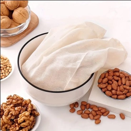 AliRose - Kaasdoek - Herbruikbaar - Maat L - Stoffen (Vegan) Melkzeef - Amandelmelk - Notenmelk - Kitchen Tools van AliRose