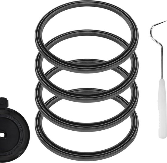 Allecta - Blender vervangende onderdelen set voor Ninja blenders - Siliconen pakking, deksel en wisselgereedschap - Grijs - Compatibel met NC299AMZ, NC301, NC300, NC501, NC501C - 4 stuks