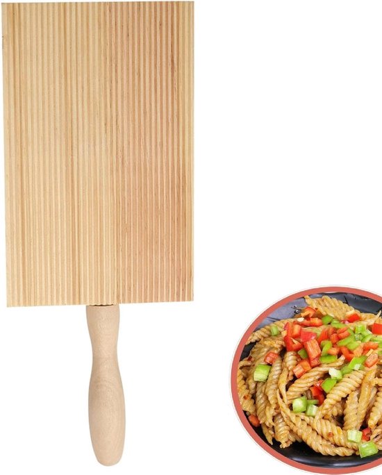 Allecta - Houten Bord voor Gnocchi, Spaghetti en Macaroni - Pasta Stempel Maker en Snijder - Keukengereedschap en Accessoires voor Zelfgemaakte Pasta - Thuis en Restaurant Keuken van Merkloos