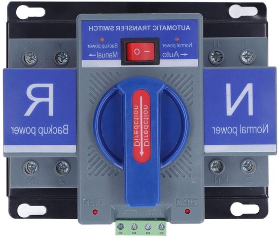 Allecto- Automatische Omschakeling - Power - Dubbele - 2P - Huishoudelijk - AC230V - Micro Break - PV - Omschakeling - Geschikt voor - CB - Kleur - Type Mini (63A) van Merkloos