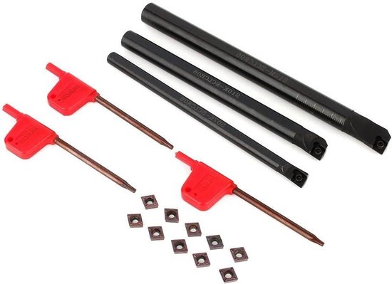 Allecto - Binnendraaigereedschap - Draaigereedschap - Houder set - SCLCR - CCMT0602 - Boorbaar - 7x125mm - 10x125mm - 12x150mm - Boorbaren - Wisselplaten - Geschikt voor - Kleur of model van Merkloos