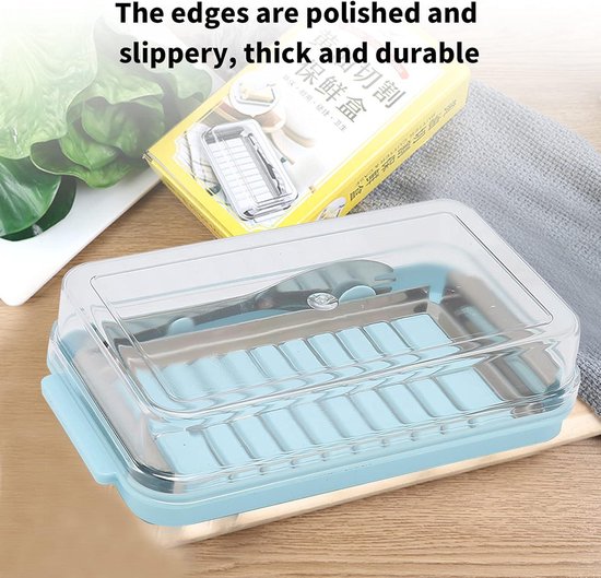 Allecto - Botersnijder - Roestvrijstaal - Onbreekbaar Plastic - Boterhouder - Keuken Mes - Geschikt voor Keuken - Roestvrijstaal Boterhouder met Mes en Deksel, Botersnijdercontainer (#2) met #2 Mes. van Merkloos