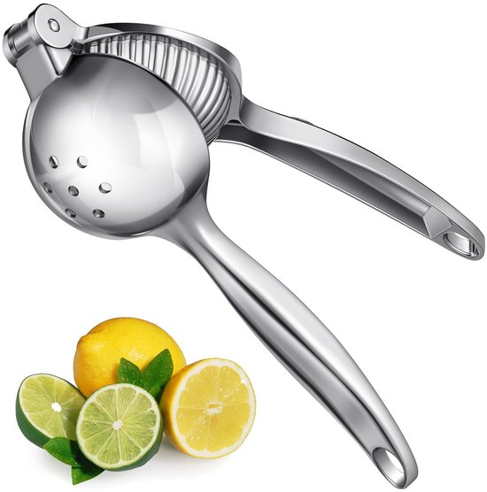 Allecto - Citruspers - Handmatige citroenpers - Robuuste kwaliteit - Zilver - Ideaal voor cocktails - Perfect voor citrusvruchten - Geschikt voor k...