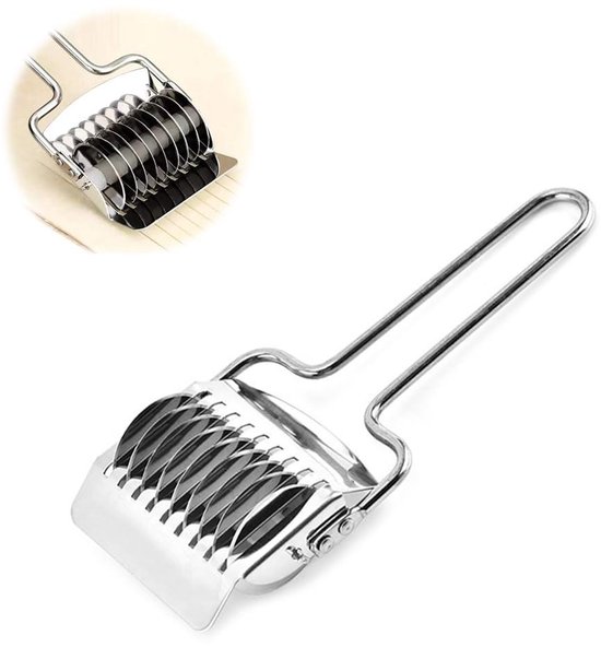 Allecto - Deegsnijder - Pasta maken - RVS - Pastamachine - Keukengereedschap - Spaghetti - Handmatig - Zilverkleurig - Geschikt voor alle keukens. van Merkloos