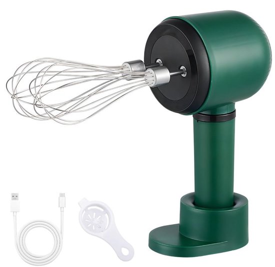 Allecto - Handmixer - Draadloos - Stand - 3 Snelheden - Roestvrij Staal - Roomtaart Deeg - Keuken - Zilver - Elektrisch - Modern van Merkloos