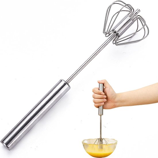 Allecto - Handmixer - Roestvrij staal - Duurzaam - 10 inch - Eenvoudig schoon te maken - Keukenhulp - Voor kloppen en bakken - Zilver van Merkloos