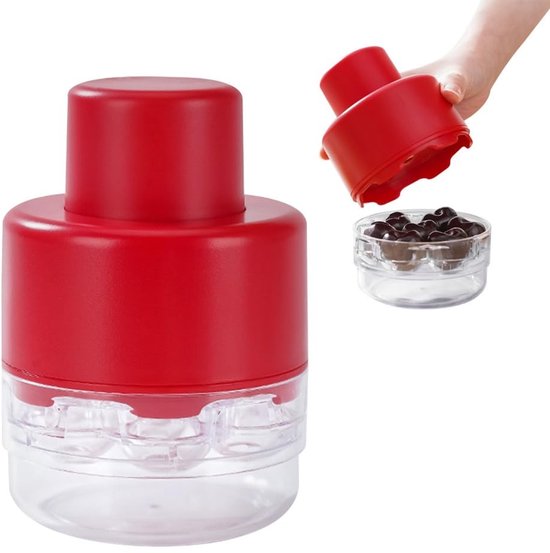 Allecto - Kersenontpitter - Multifunctioneel - Duwmodel - 7 gaten - Keuken - Picknick - Zwart - Kersenpit verwijderen - Geschikt voor alle kersenmaten van Merkloos