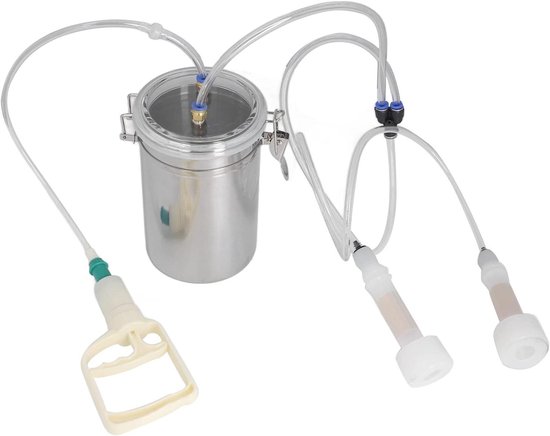 Allecto - Melkmachine voor Koeien en Geiten - Draagbare Roestvrijstalen Emmer - Inclusief Pulsator - 2L Capaciteit - Geschikt voor Vee - Efficiënte Melkmachine van Merkloos