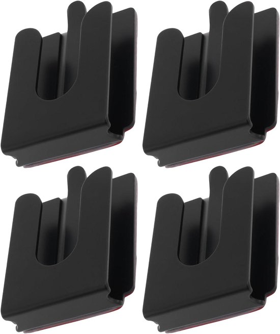 Allecto- Microfoon Clip - Compatibel met Yaesu - Kenwood MH48 MH36 HMN3596 HM133V HLN9073 - 4 Stuks - Zwart - Bevestiging - Geschikt voor Communicatieapparatuur. van Merkloos