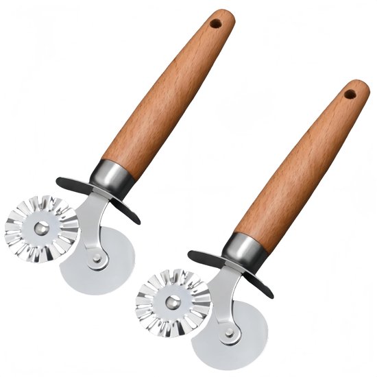 Allecto - Pasta cutter - Rvs deegroller - Voor ravioli - 2-delig - Snijden en rollen - Handig voor thuisbakkers van Merkloos