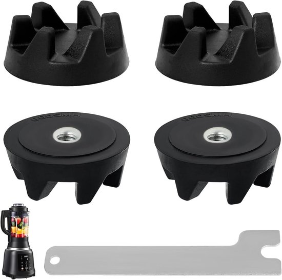 Allecto Plus - 4x koppeling voor blender - reserveonderdelen - mixerkoppeling - compatibel met KSB52 en 5KSB5 modellen - inclusief montagesleutel - vervangingsrubber - blender spindelgereedschap