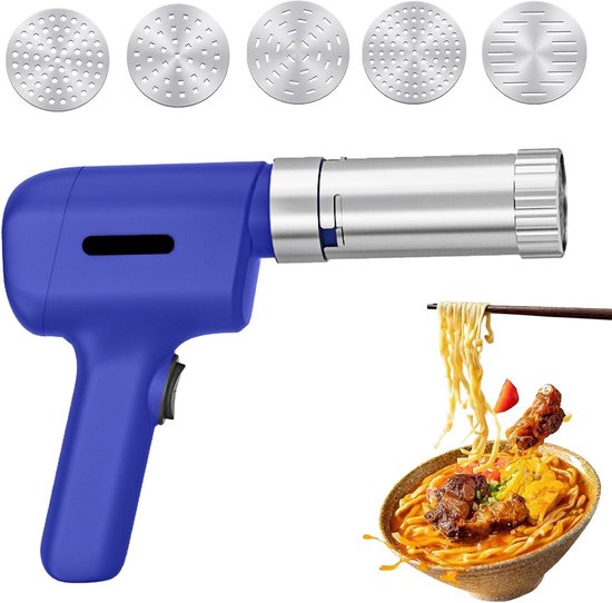 Allecto Plus - Elektrische Handpastamachine voor Thuisgebruik - Draadloos en Draagbaar - Automatisch - Met Vormvormen - 50 W - 1500 mAh - Kleine Elektrische Pastamachine van Allecto Plus
