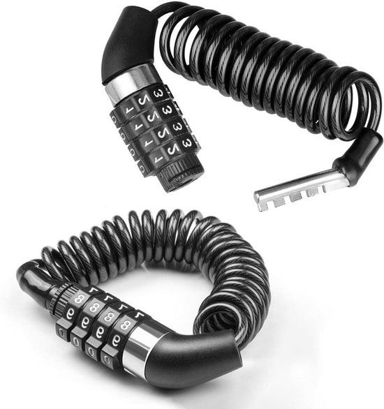 Allecto Plus - Helmslot met 4-cijferige cijfercode en 150 cm kabelslot voor extra veiligheid. Geschikt voor kinderwagen, fiets, motorhelm en meer. van Allecto Plus