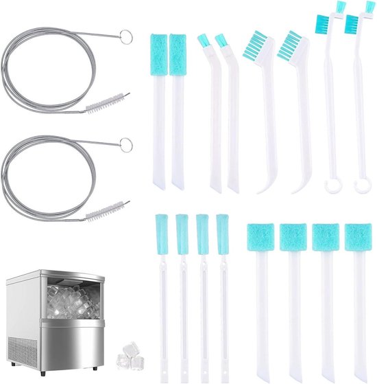 Allecto Plus - Ijsmachine Reinigingsborstelset voor Krappe Ruimtes - 18 Delig - Inclusief Spleetreinigingsborstels en Afvoerpijpborstels - Gereedschap voor Huishoudelijk Gebruik. van Allecto Plus