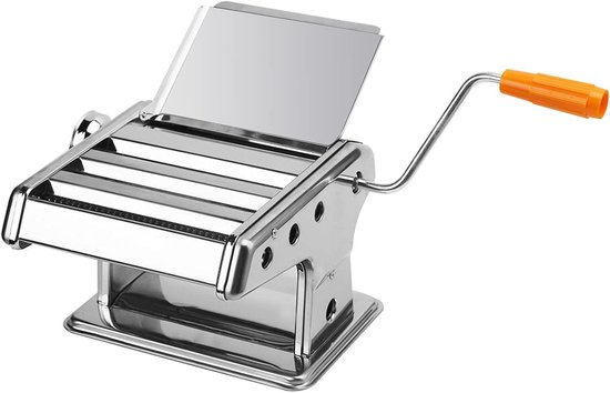 Allecto Plus - Pasta Roller Machine met 6 Niveaus van Roestvrij Staal voor Zelfgemaakte Pasta's - Keukenapparaat voor Thuisgebruik met Wasbare Functie van Merkloos