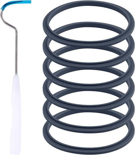 Allecto Plus - Set van 6 Vervangende Pakkingen voor Blender - Rubberen Afdichtringen - Nutribullet Pro 900w Compatibel - Met Demontagehaak - Kwaliteitsonderdelen van Allecto Plus